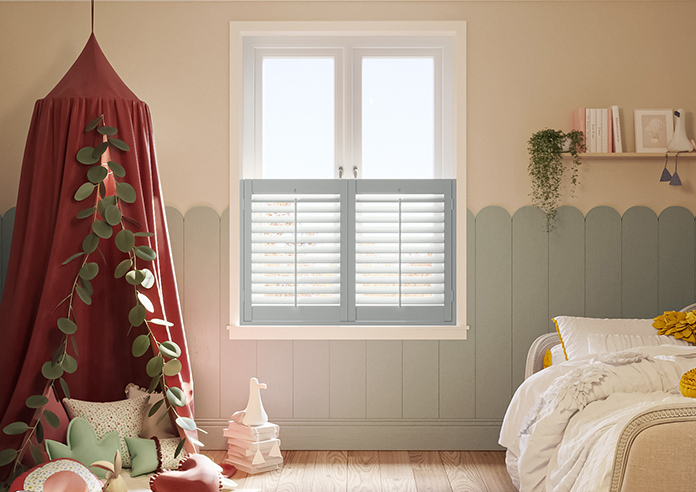 Kensington, Skyline Grey - Cafe Style Plantation Shutter - Image 3